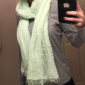 Francesca’s mint green fringe scarf